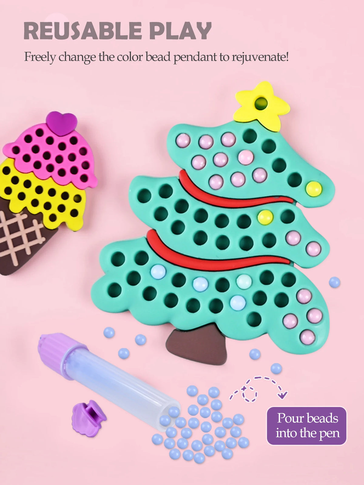 DIY Bead Pen Craft Kit for Girls - Rainbow & Princess Design