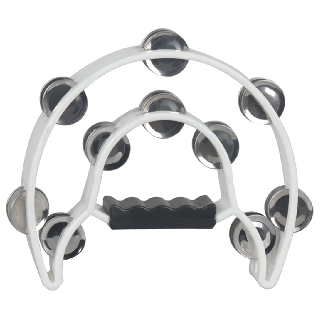 Cloche de percussion à main blanche avec plusieurs cloches accordées disposées en cadre circulaire