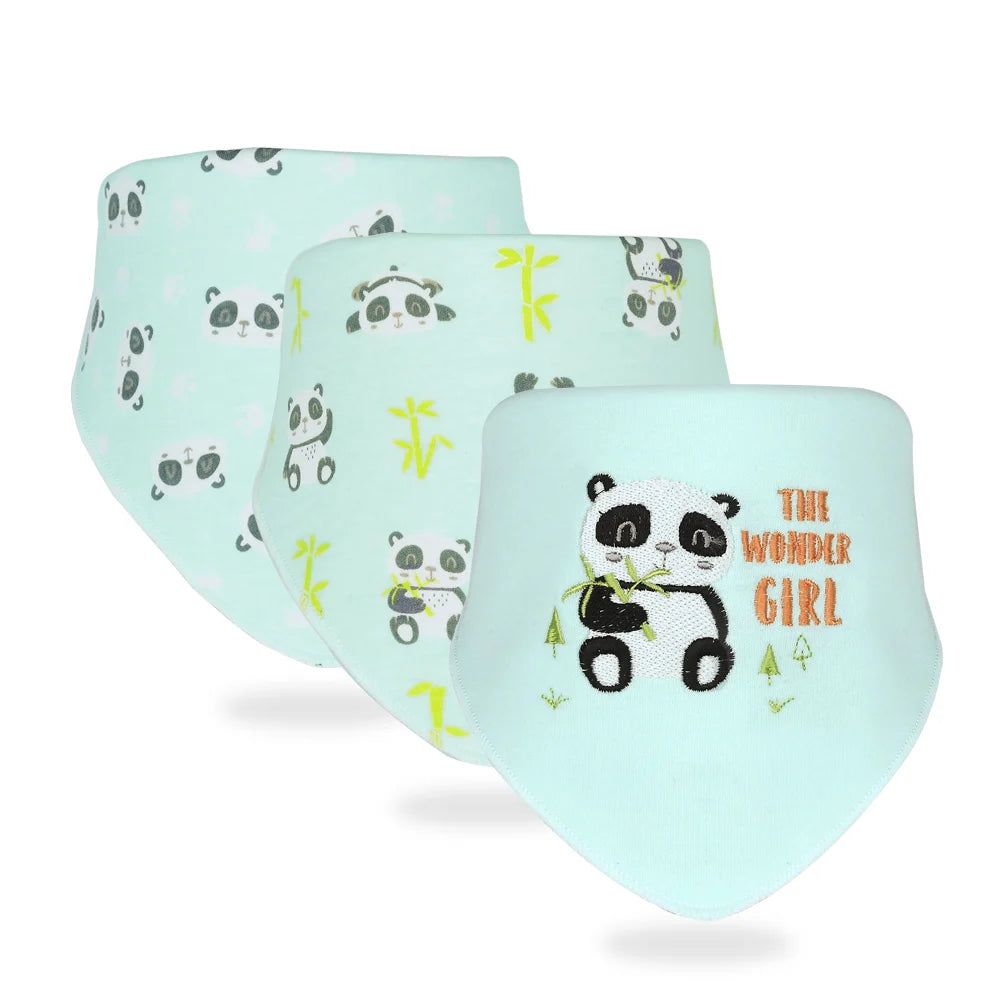 Soft Cotton Baby Bibs (3-Pack) with Cartoon Prints