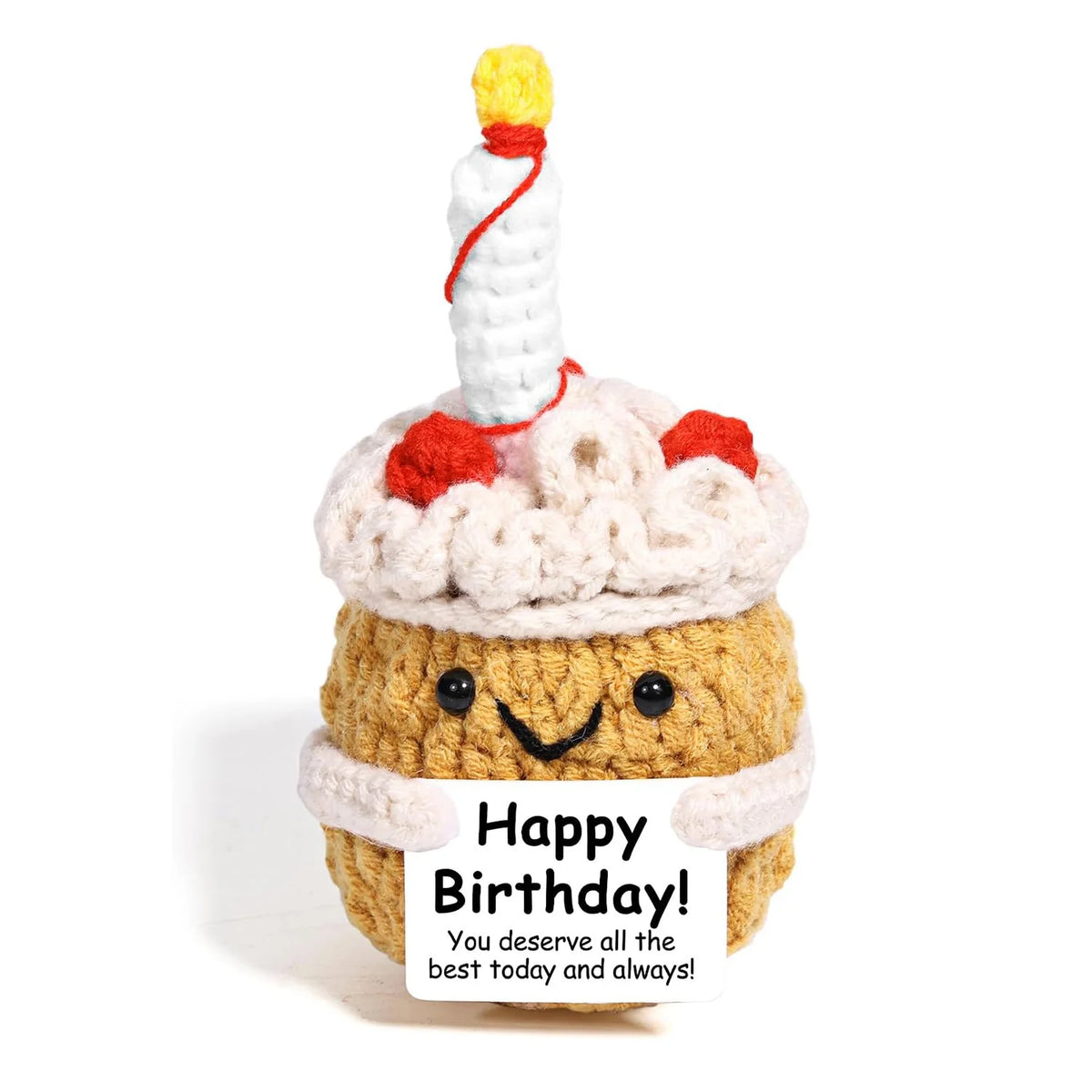 Handmade Crochet Hedgehog Doll with Positivity Card