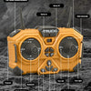 An orange remote control spray crane truck with alloy construction showing various control functions.