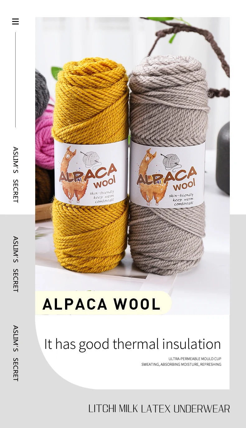 Luxurious Alpaca Wool Blend Yarn — 500g Thick Knitting Yarn