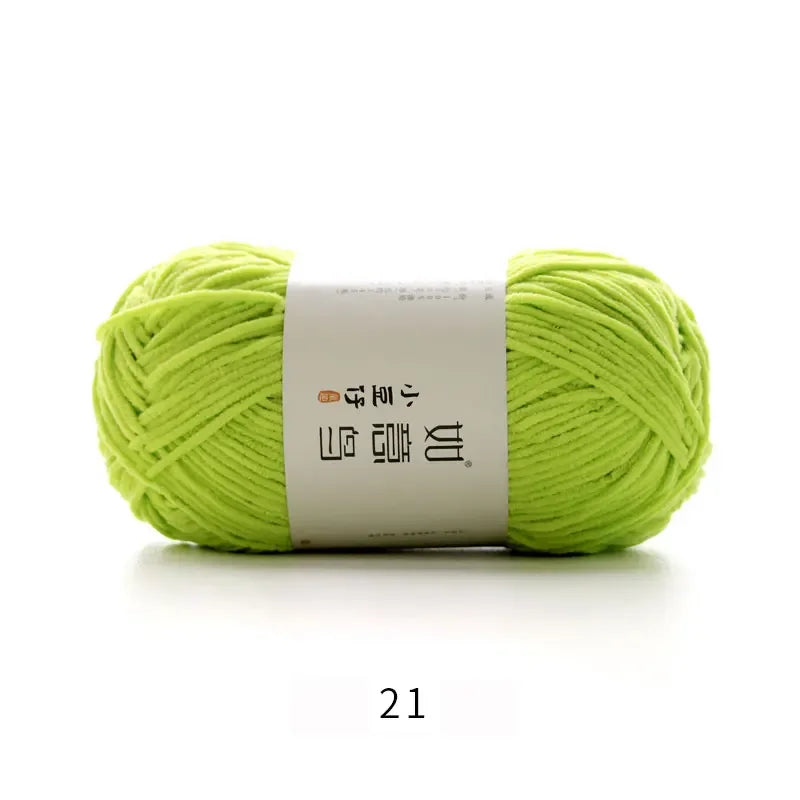 Soft Chenille Yarn for Knitting & Crochet - 50g Ball