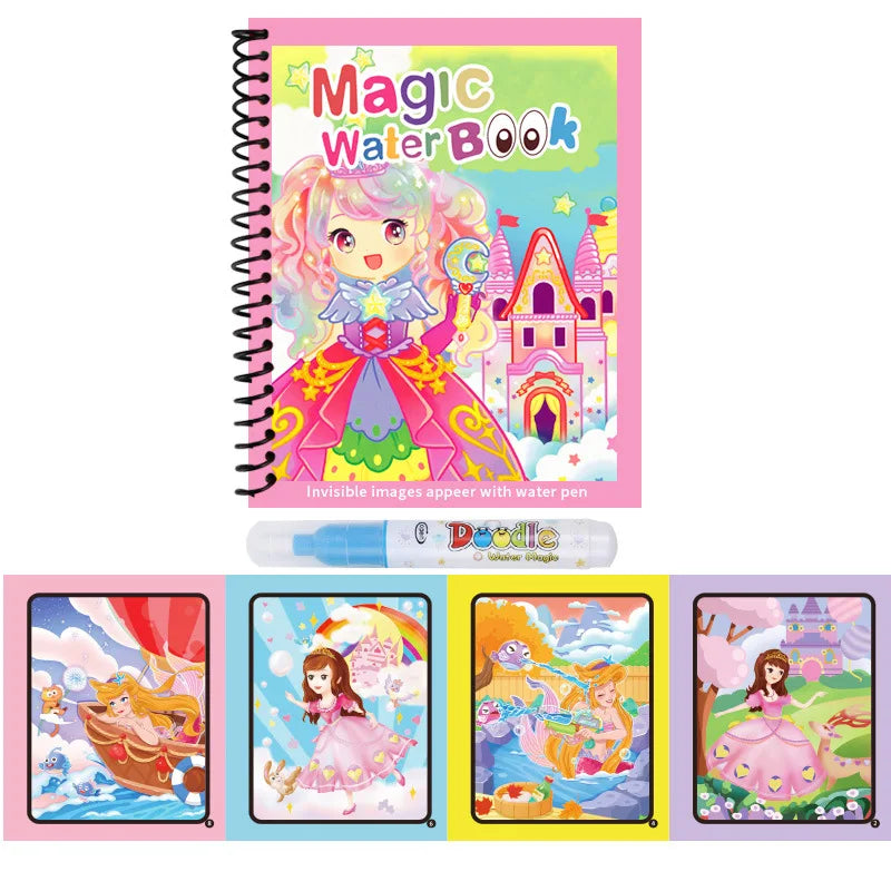 Reusable Magic Water Drawing Book with Refillable Pen