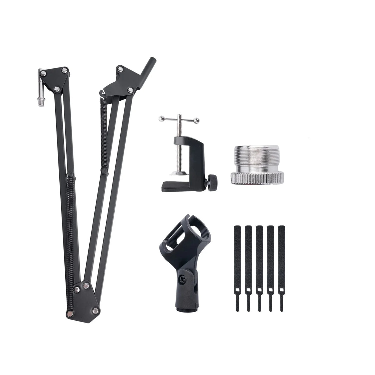 Adjustable Microphone Boom Arm with Table Mount and Mic Clip