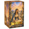 A box of the Starry Realms Tarot card deck and full guidebook with an illustration of a meditating figure.