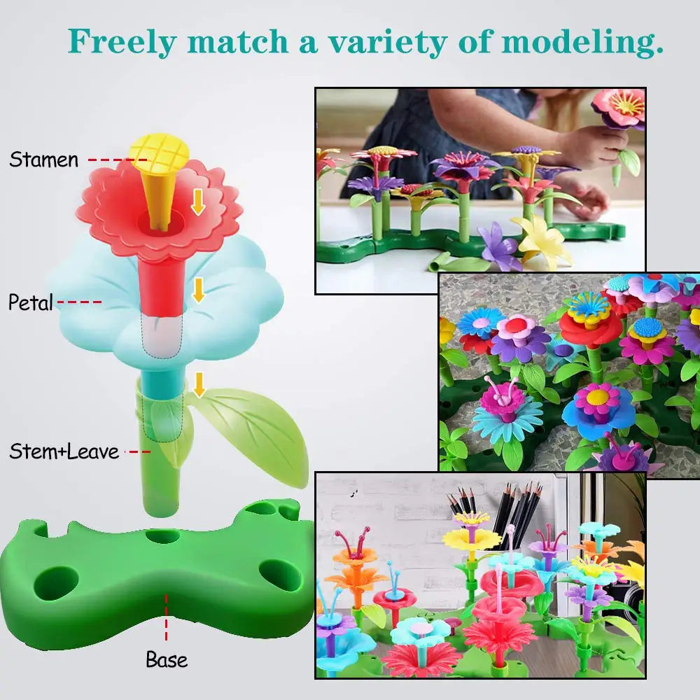 Creative Flower Garden Building Playset for Kids