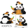 A set of 430 pieces of mini panda building blocks featuring a panda character in orange and black.