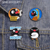 Hand-Painted Penguin Enamel Pin – Cute Cartoon Brooch for Bags, Hats & Jackets