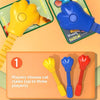 A board game featuring colorful cat and mouse claw pieces and flip cards for players.