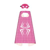 A pink kids superhero cape and mask set for dress-up fun