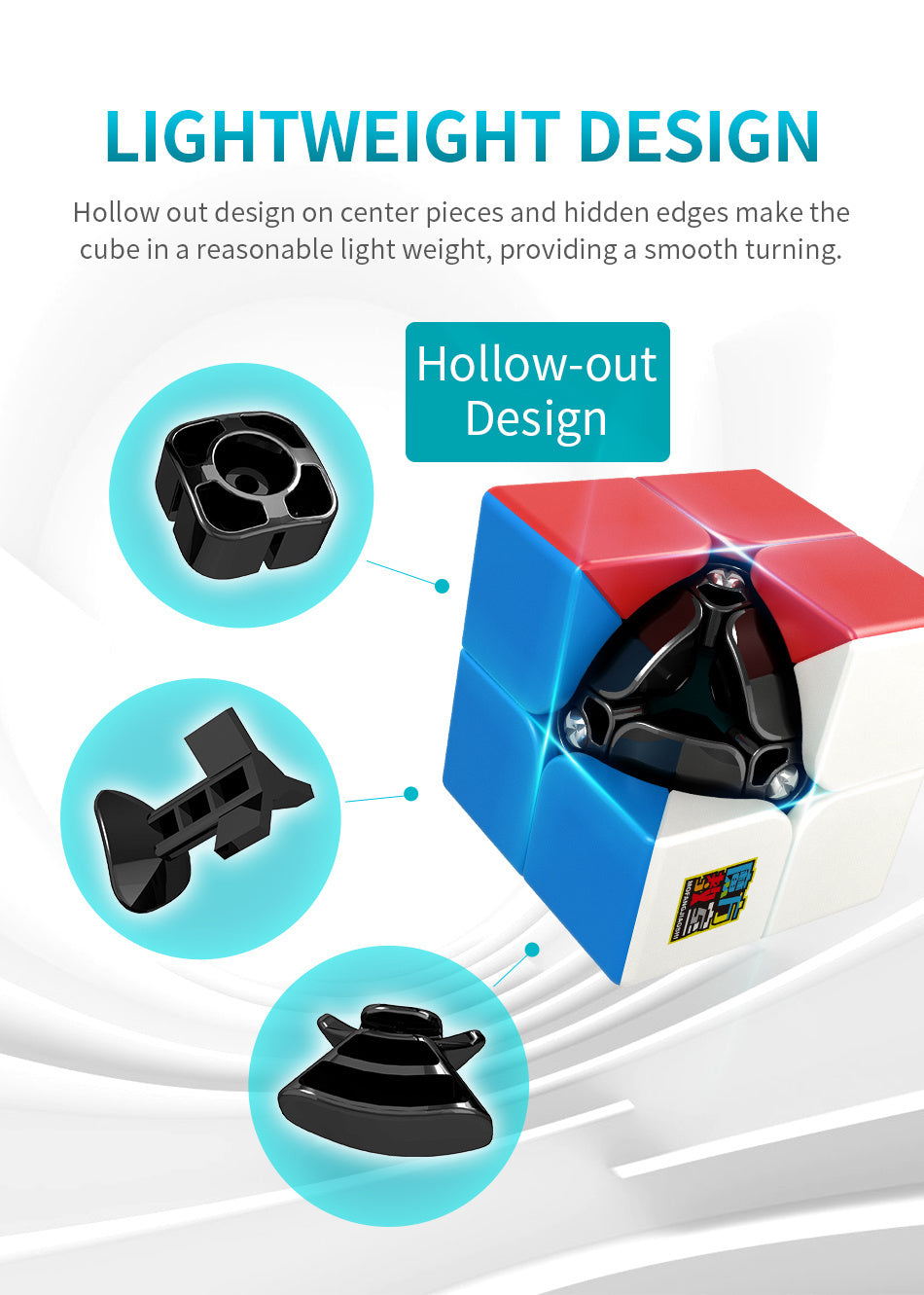 MoYu Meilong 2x2 Speed Cube – Stickerless Puzzle for All Ages