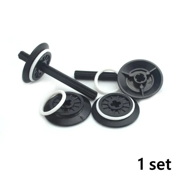 A set of black motor and servo components for building blocks.
