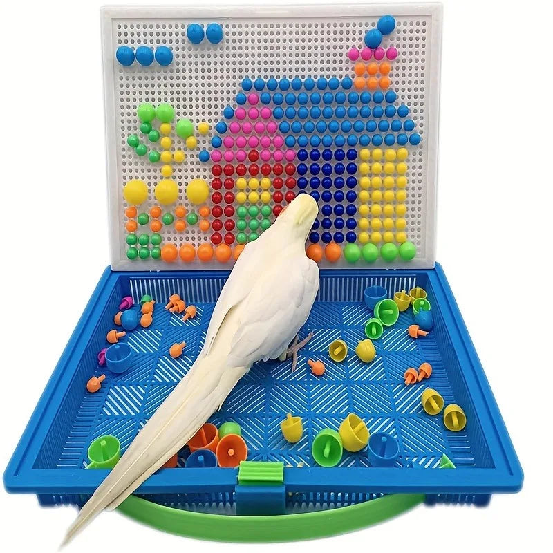 Pegboard Building Set – Colorful STEM Learning Toy with Beads and Rubber Stoppers