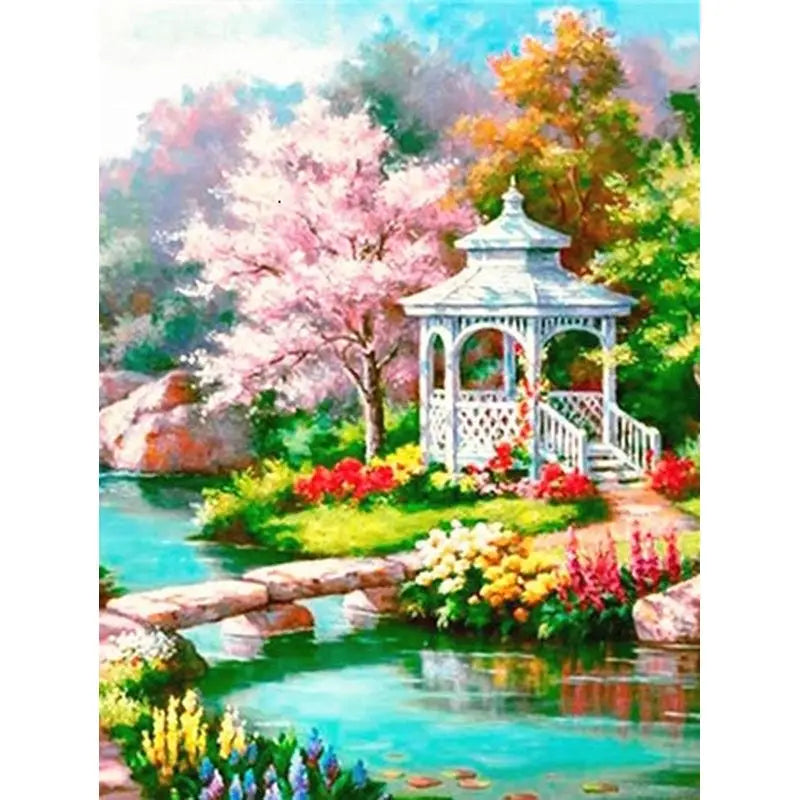 5D Diamond Painting Kit - Scenic Town Landscape Art
