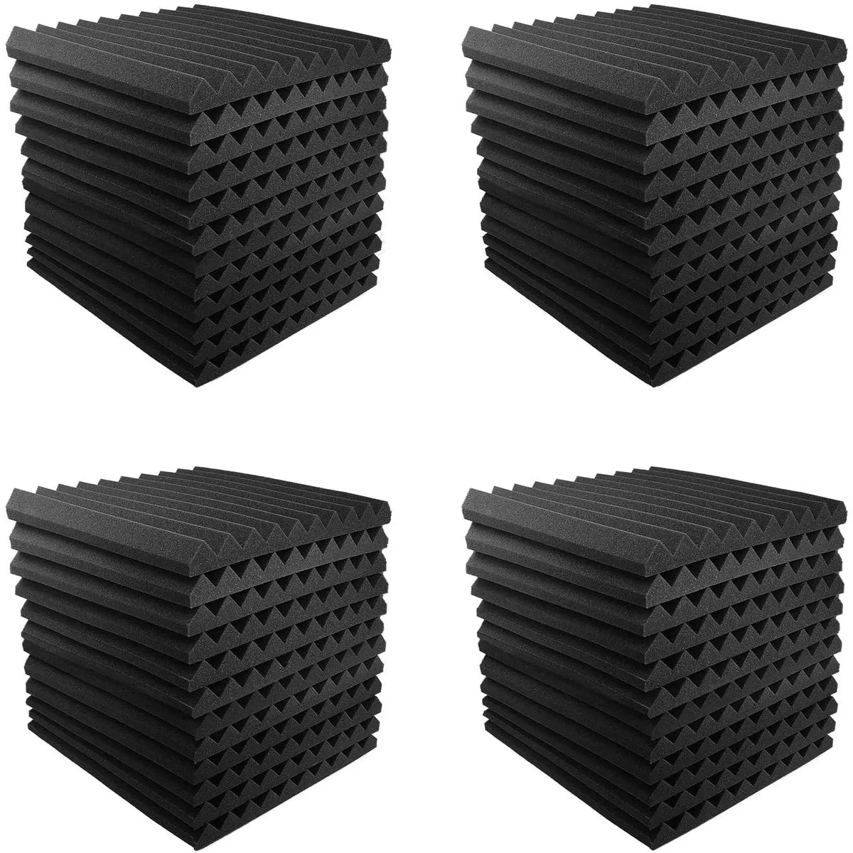 Acoustic Foam Panels (48-Pack) – 1" x 12" x 12" Soundproofing Wedges for Studio & Home