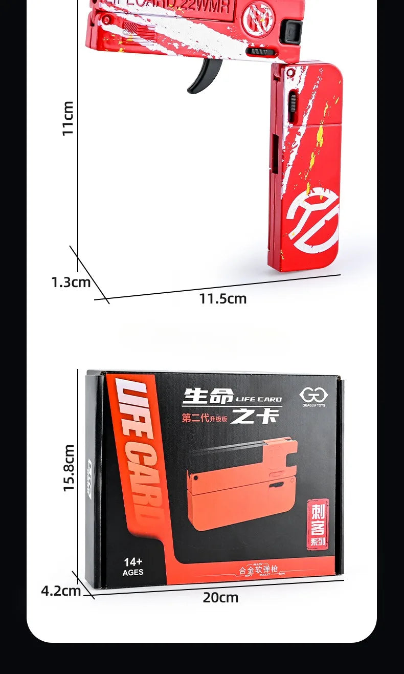 Compact Alloy Folding Blaster Pistol with Soft Bullets