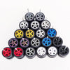 1/64 Scale Alloy Car Wheels with Rubber Tires - 10 Sets