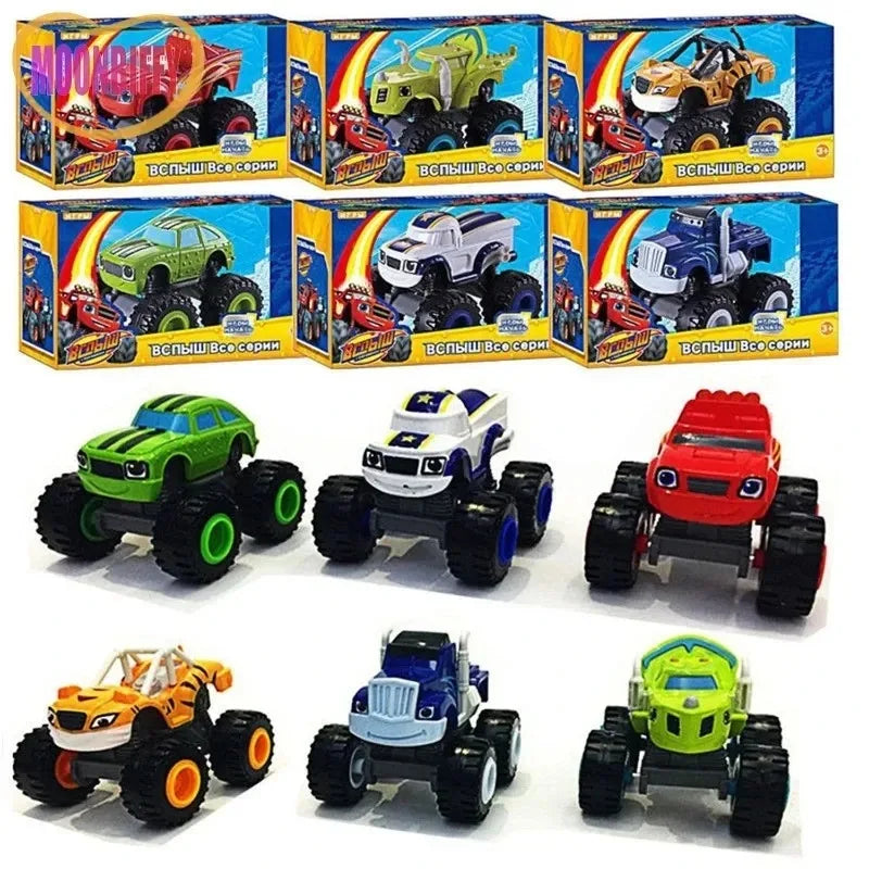 Flame Racing Monster Truck Toy Car – Friction-Powered Die-Cast Vehicle