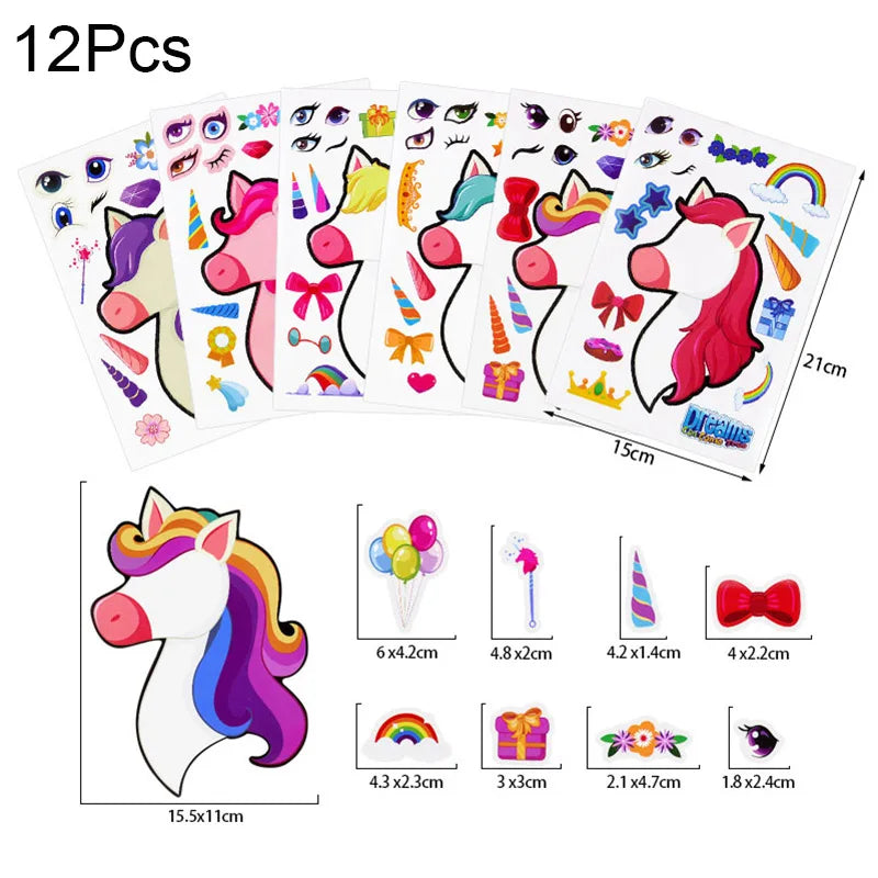 Unicorn Party Activity Kit with Bracelets, Rings, Tattoos, Stickers, and Puzzle