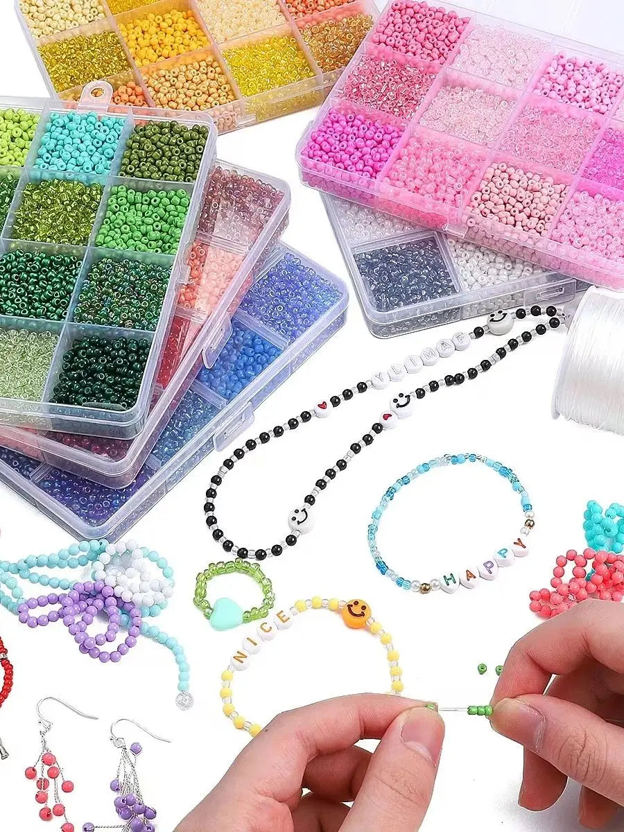 Glass Seed Beads Craft Kit with Organizer Box