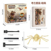 A set of dinosaur fossil excavation tools and a fossil replica for kids