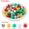 15mm Printed Silicone Beads Value Pack – 20 Pieces for DIY Jewelry & Crafts