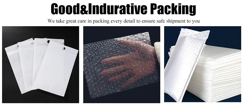 Various sheets of white packaging material and a hand placed on a dark, textured package.