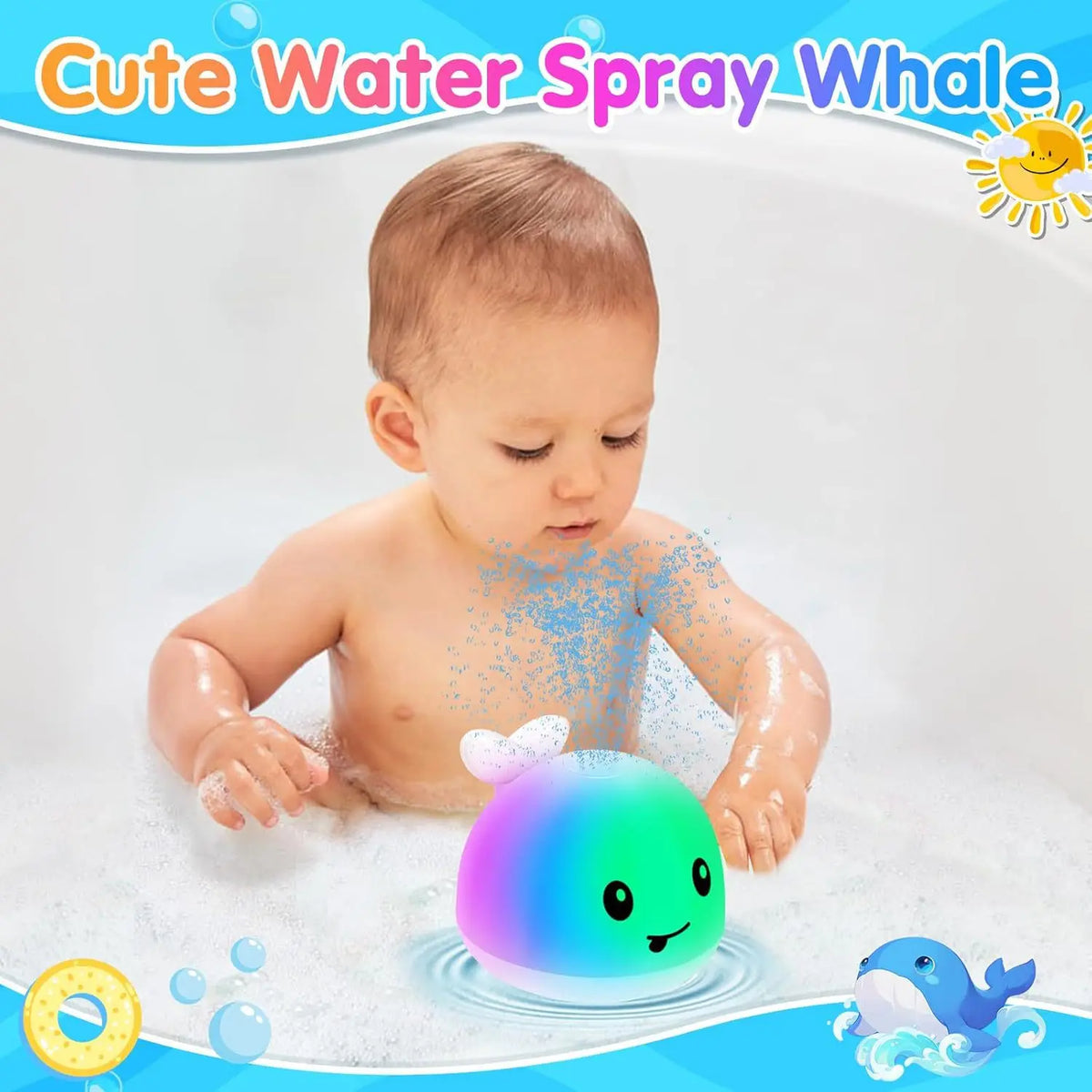 Interactive Whale Bath Toy with Lights and Water Spray