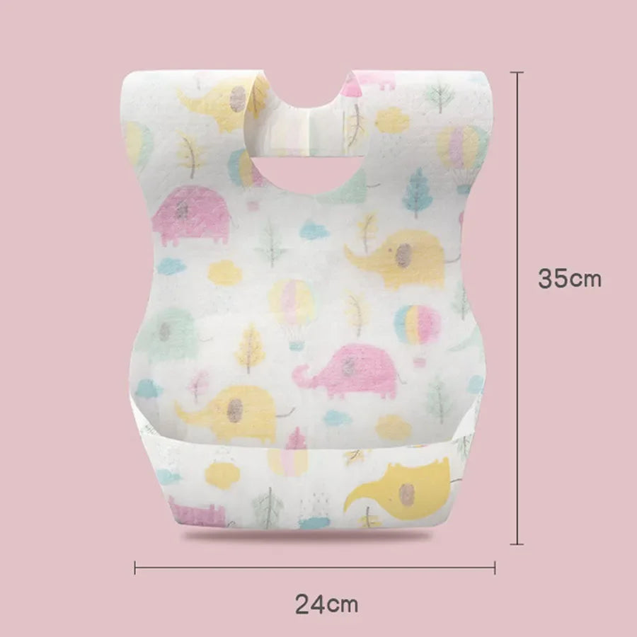 Disposable Baby Bibs (10-Pack) – Soft, Leakproof & Hygienic for Mess-Free Mealtimes