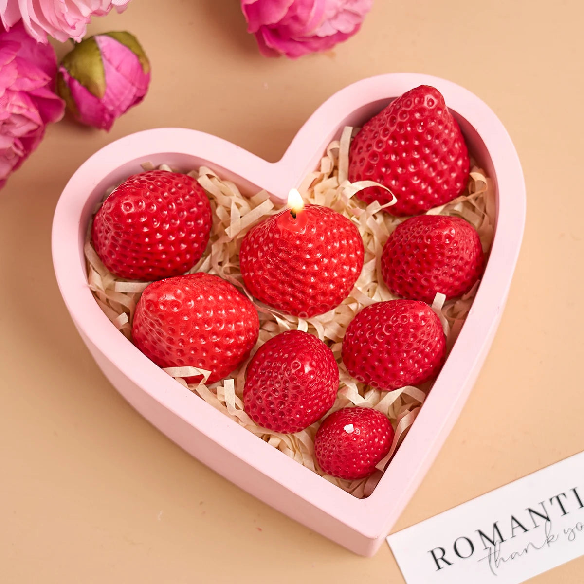 Strawberry Shaped Silicone Candle Mold for DIY Crafts