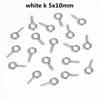 White k 5x10mm mini eye pins with screw threads for jewelry making