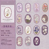 A collection of vintage floral stickers in various shades and styles for scrapbooking and journaling.