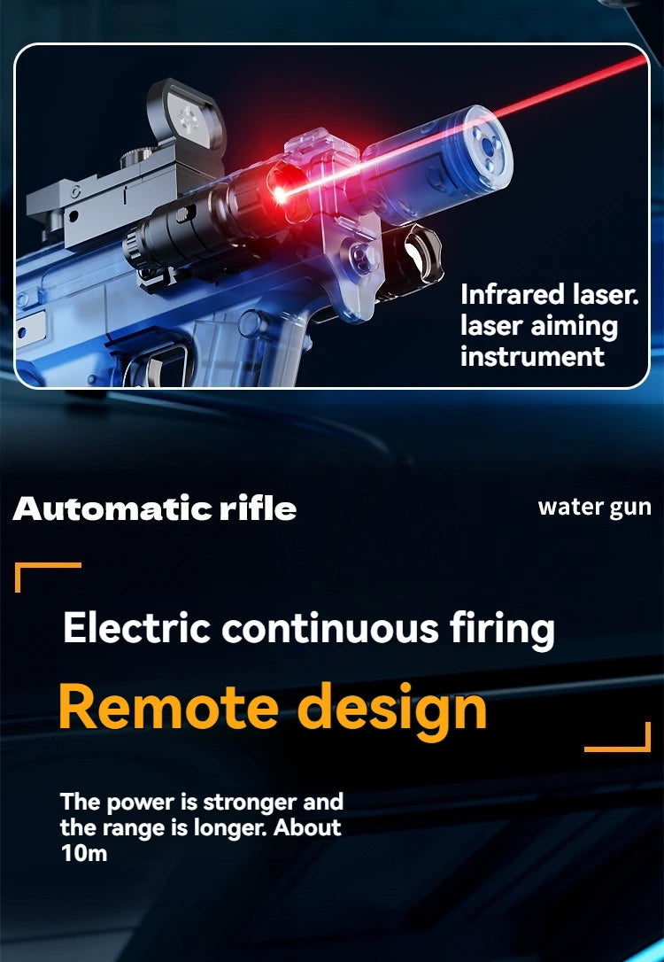 Electric Water Blaster with LED Lights for Outdoor Fun