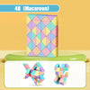 A colorful magic snake cube 3D puzzle fidget toy with various geometric shapes.