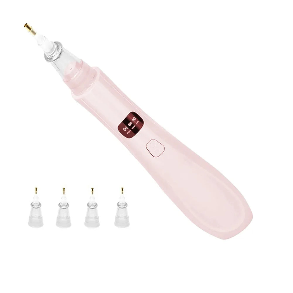 A pink electric diamond painting pen with a clear tip and charging mechanism.