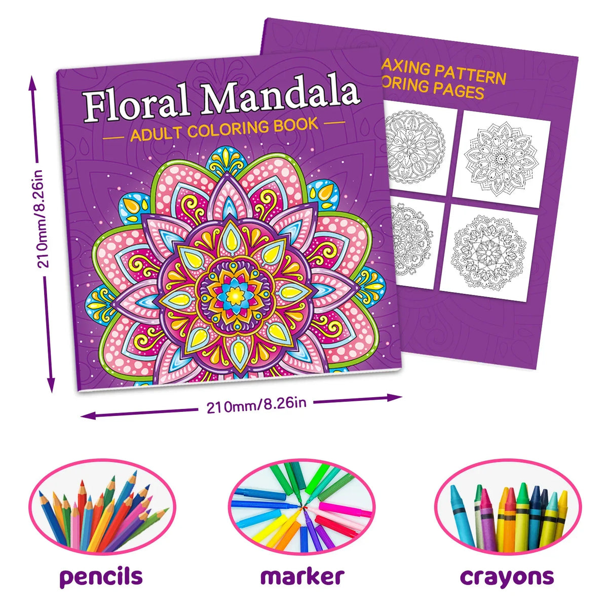 Adult Mandala Coloring Book – 32 Stress-Relief Designs
