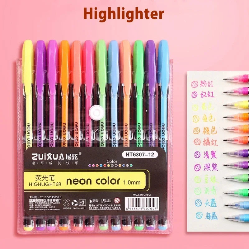 Metallic Glitter Gel Pens with Storage Case