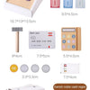 Wooden pretend play supermarket checkout counter with cash register and bank cards