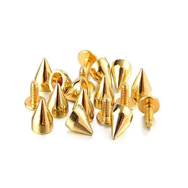 Double-Cap Cone Studs for DIY Punk Fashion