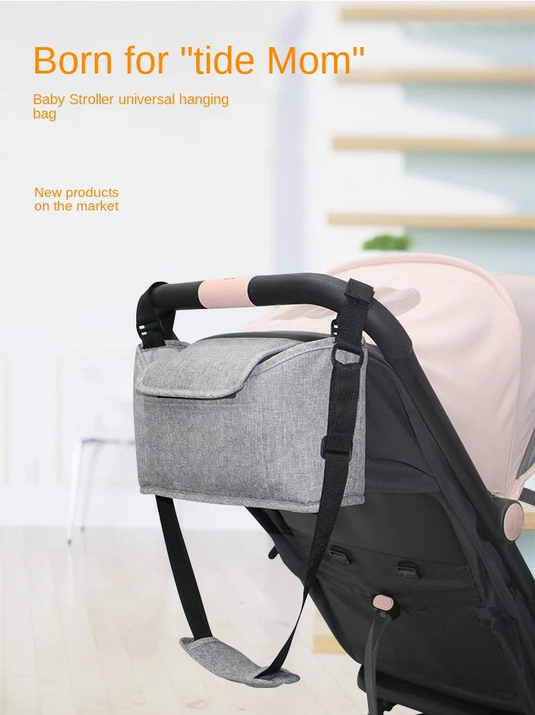 Large-Capacity Stroller Organizer Bag with Cup Holders