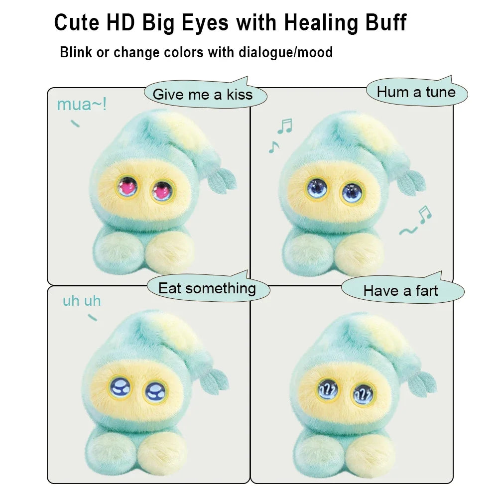 Interactive AI Plush Robot with LED Eyes & Voice Control