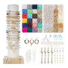 A collection of polymer clay beads and findings for DIY jewelry making, including various colors and shapes.