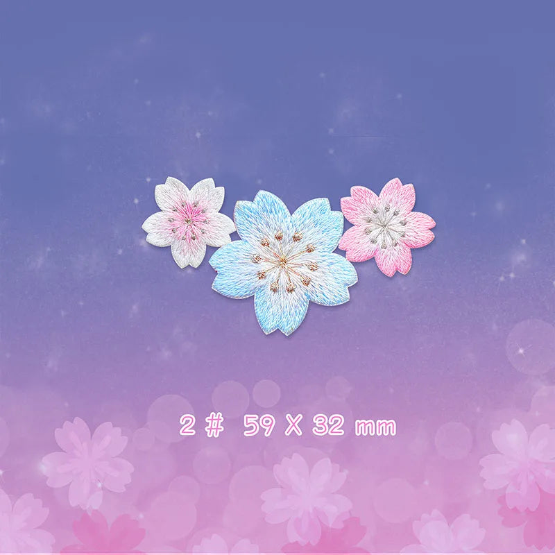 Cherry Blossom Embroidered Patches for DIY Decoration