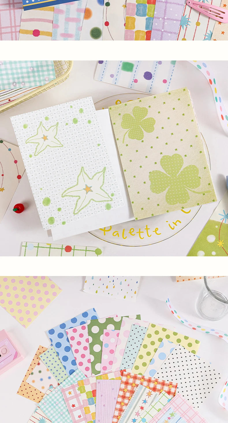 Decorative Wave & Line Memo Paper Pack for Journaling and Scrapbooking
