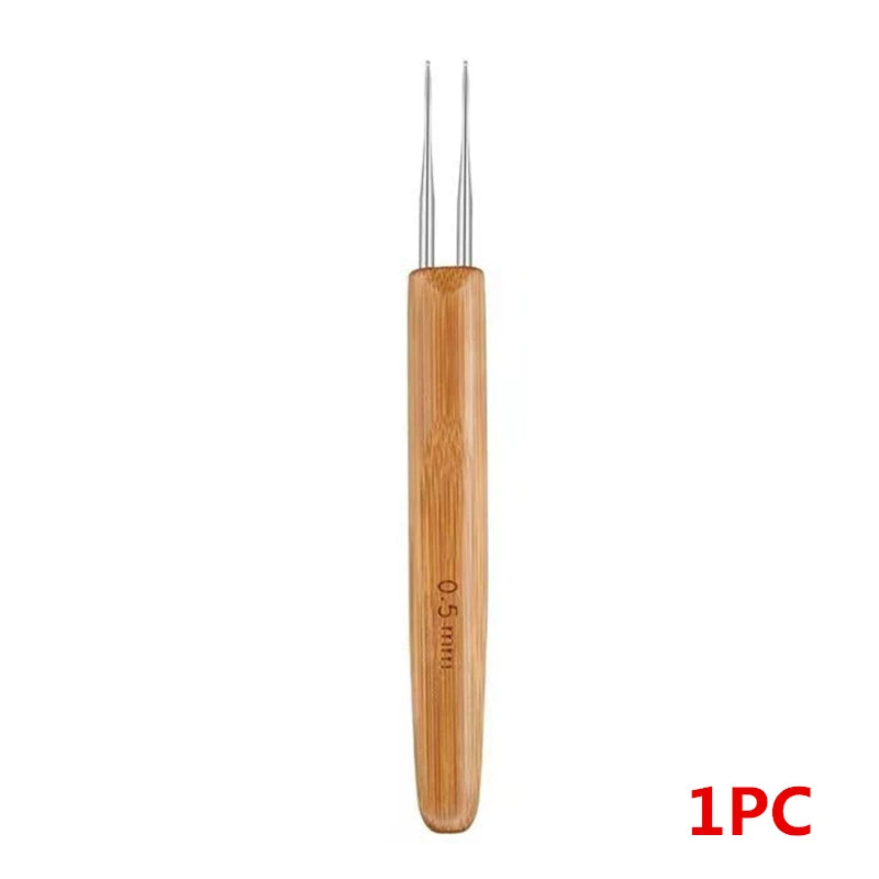 Professional Dreadlock Crochet Hook Needle with Wooden Handle