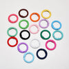 A collection of colorful alloy snap hook keychain clips in various colors like pink, orange, green, and blue.