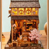 DIY Wooden Miniature Japanese Tavern Model Kit with LED Lighting