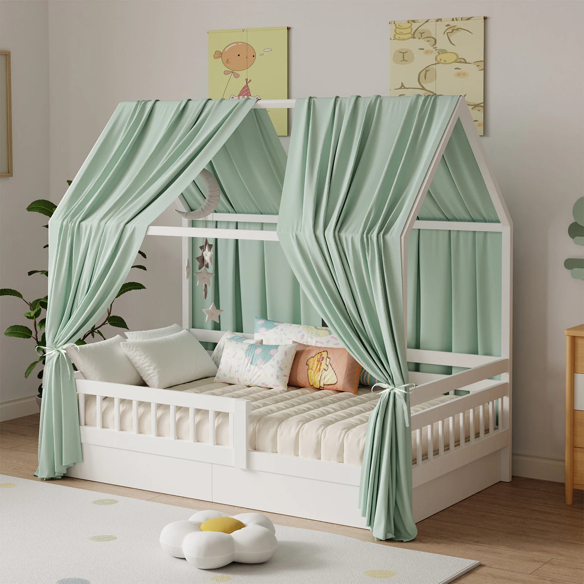 Soft Muslin Bunk Bed Canopy for Kids' Bedroom Decor