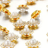 Gold and silver rhinestone pearl beads used for jewelry making and DIY crafts